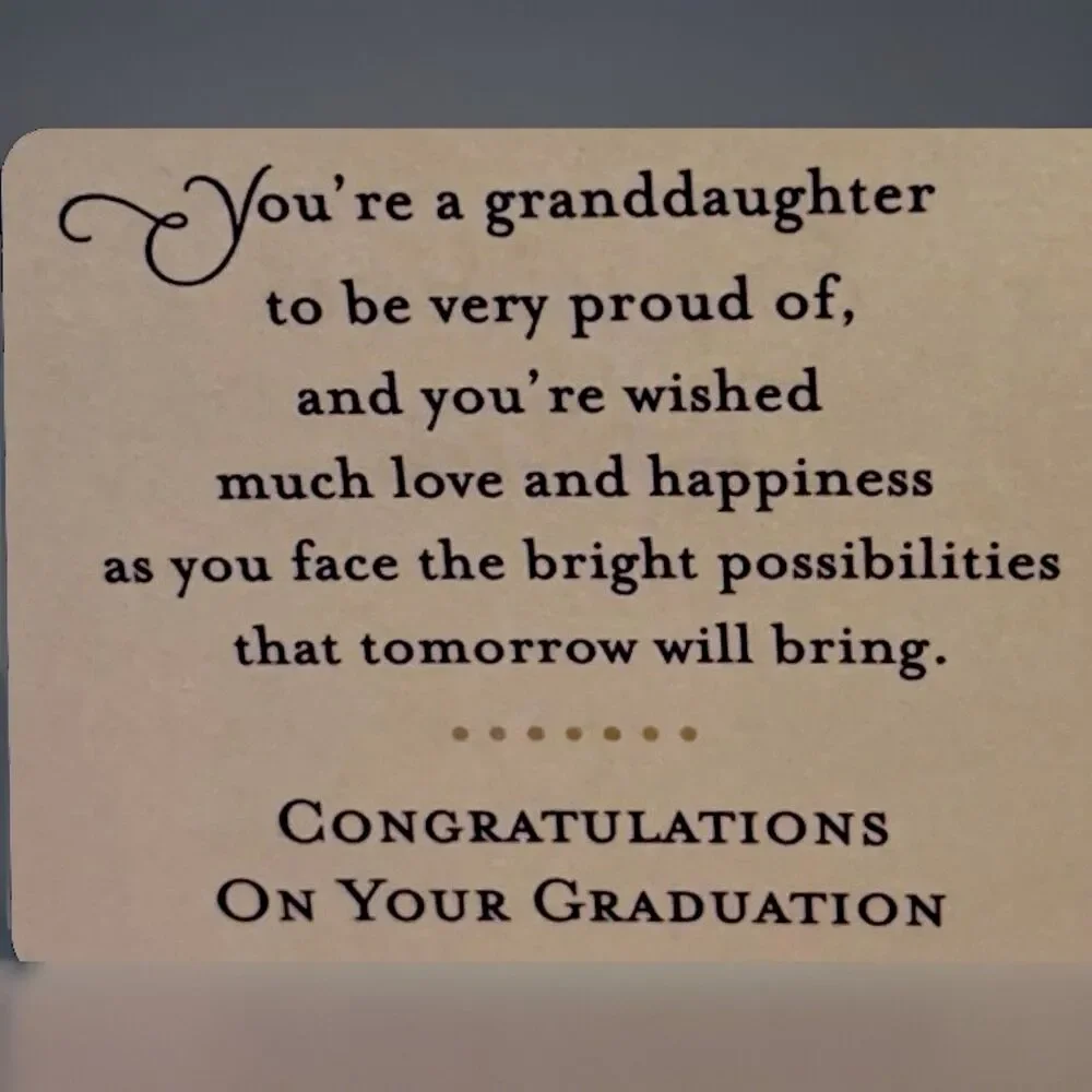 Graduation Card – Granddaughter (Elegant Blue, Unused, With Envelope)